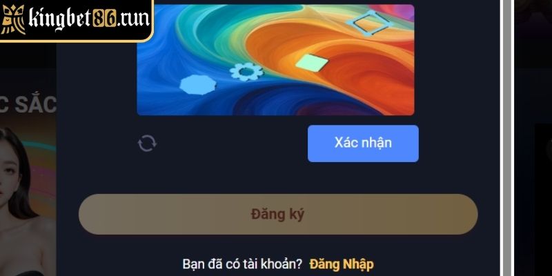 Nhấn chọn đăng ký KINGBET86