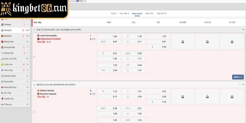 Cập nhật các trận đấu hot